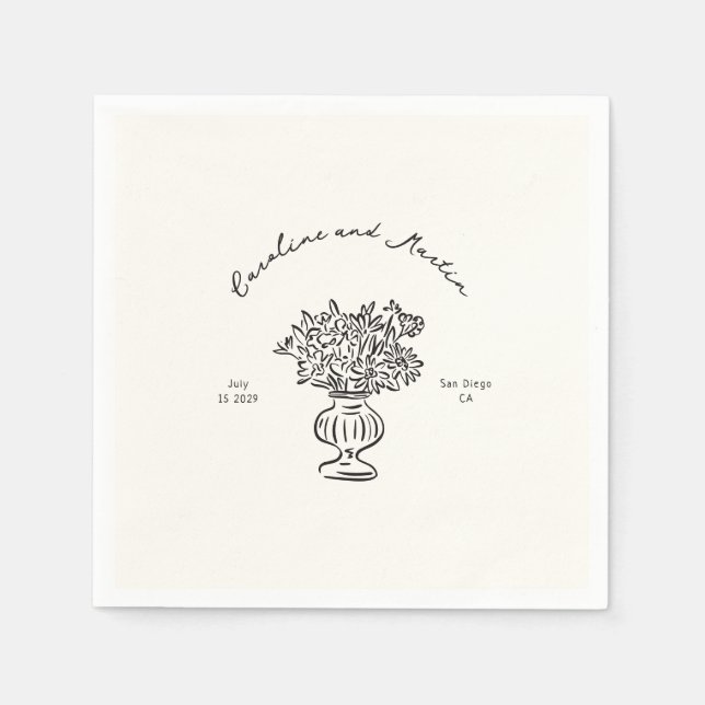 Whimsikale, handgezeichnete Servietten (Vorderseite)