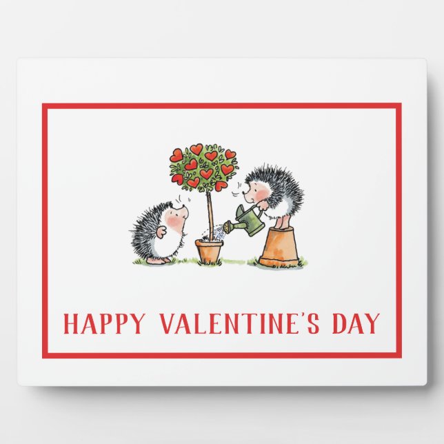 Whimsikale Igel Valentinstag Fotoplatte (Vorderseite)