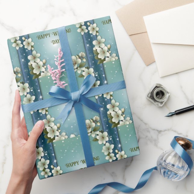 Whimsikale Kirschblüte mit Glitzern Geschenkpapier (Schenken)