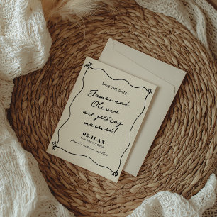 Whimsikale Minimalistische Händescheidung Save The Date