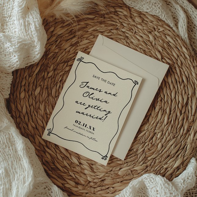 Whimsikale Minimalistische Händescheidung Save The Date (Von Creator hochgeladen)