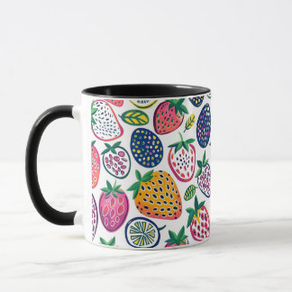 Whimsikale Tasse mit lebendigem FruchtCollage