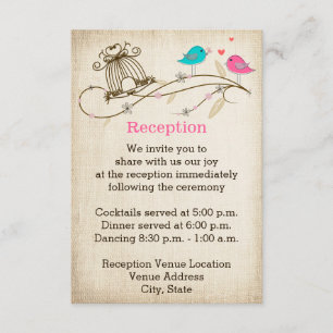 Whimsikale Vögel in der Liebe Hochzeitskarte Begleitkarte