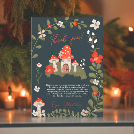 Whimsikale Waldpilze Blütendusche Dankeskarte