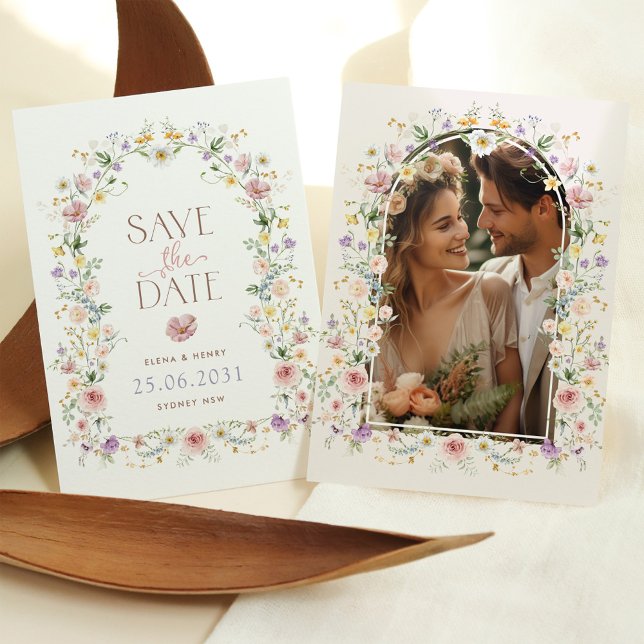 Whimsikale Wildblume | FOTO SAVE THE DATE Ankündigung (Von Creator hochgeladen)