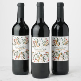 Whimsikale Wildblumen Elegante Moderne Inspirivity Weinetikett