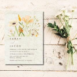 Whimsikale Wildblumen Hochzeit Einladung