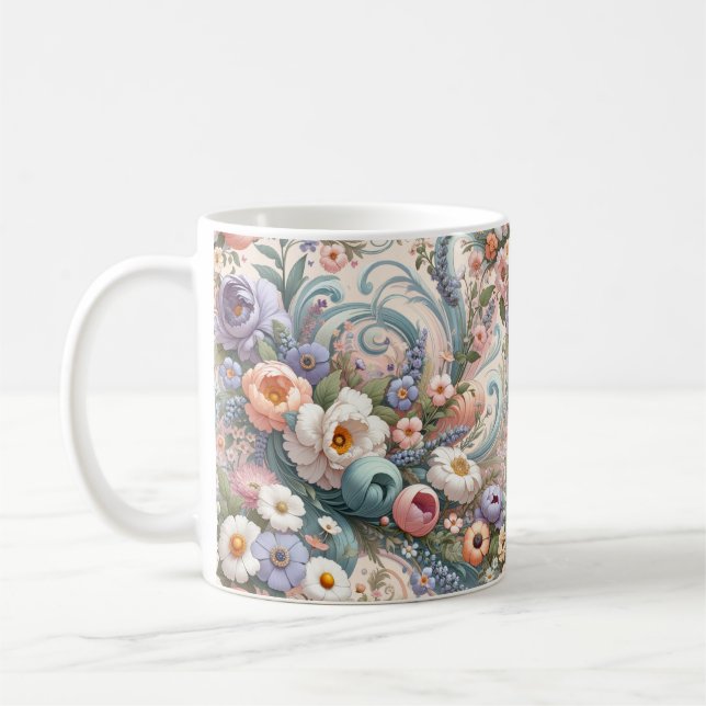 Whimsikale Wirbel in Pastel Kaffeetasse (Links)