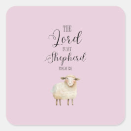 Whimsikaler Herr ist mein Hirte Psalm 23:1 Quadratischer Aufkleber