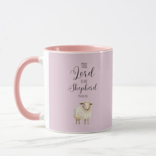 Whimsikaler Herr ist mein Hirte Psalm 23:1 Tasse (Links)
