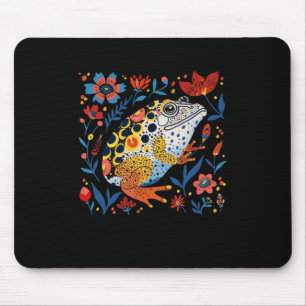 Whimsikaler Illustrierter Frosch mit lebhaftem Blu Mousepad