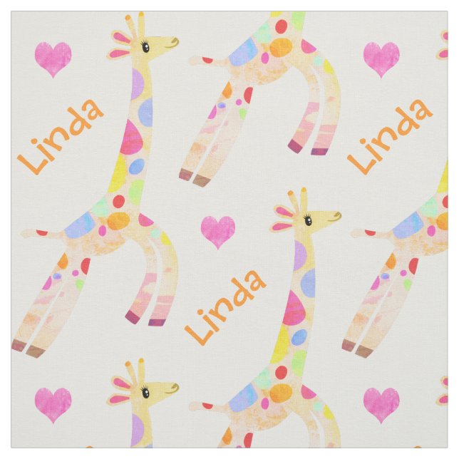 Whimsikaler Individuelle Name und Giraffe Stoff (Muster)