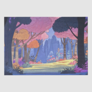Whimsikaler verzauberter Wald Seidenpapier