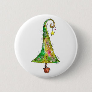 Whimsikaler Weihnachtsbaum Button