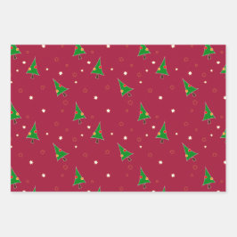 Whimsikaler Weihnachtsbaum Geschenkpapier Set