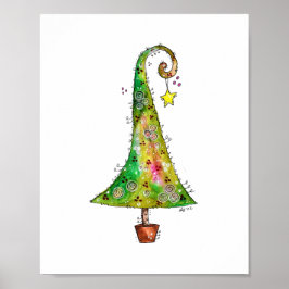 Whimsikaler Weihnachtsbaum Poster