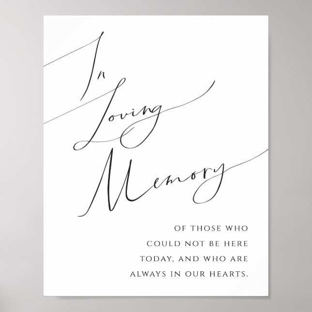 Whimsikales Minimalistisches Skript in Love Memory Poster (Vorne)