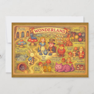 Whimsikalische Alice Abenteuer in Wonderland Karte