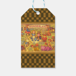 Whimsikalische Alice Abenteuer in Wonderland Karte Geschenkanhänger