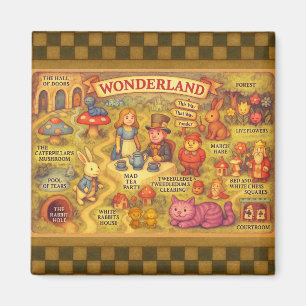 Whimsikalische Alice Abenteuer in Wonderland Karte Magnet