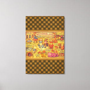 Whimsikalische Alice-im-Wunderland-Karte Leinwanddruck