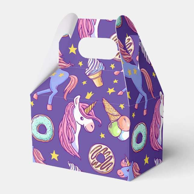 Whimsikalische Fusion von Unicorns, Donuts, Eiscre Geschenkschachtel (Vorderseite)