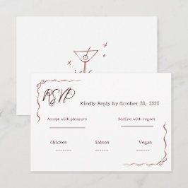 Whimsikalische handgeschriebene kritzelige Hochzei RSVP Karte