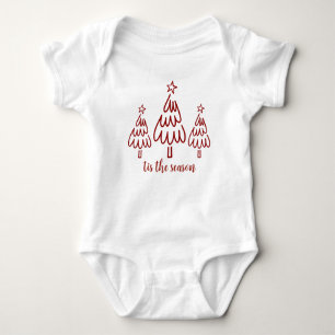 Whimsikalische handgezeichnete Doodle Rot Baby Strampler