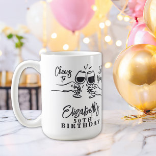 Whimsikalische handgezeichnete Prost auf 50 Jahre  Kaffeetasse