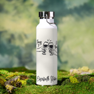 Whimsikalische handgezeichnete Prost auf 50 Jahre  Trinkflasche