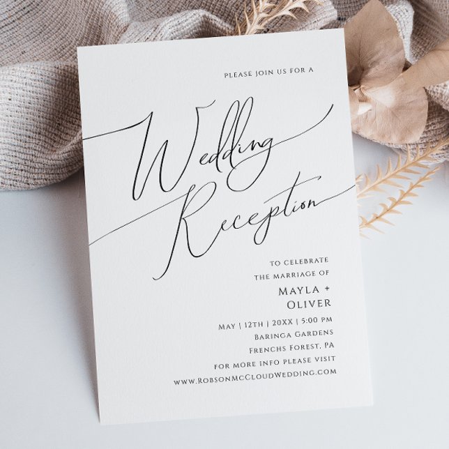 Whimsikalische minimalistische Schrift Hochzeitsem Einladung (Von Creator hochgeladen)