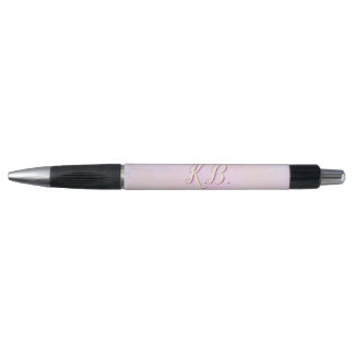 Whimsikalische rosa wasserfarbene monogrammierte kugelschreiber