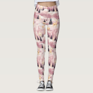 Whimsikalische rosa Winterlandschaft (1) Leggings