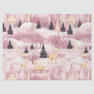 Whimsikalische rosa Winterlandschaft (1) Seidenpapier