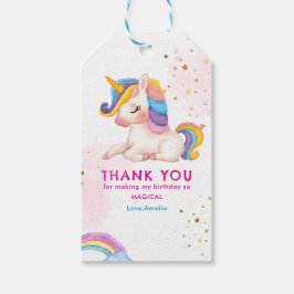 Whimsikalrosa Regenbogen einhorn 1. Geburtstag Par Geschenkanhänger
