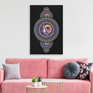 Whimsikärchen Ornamental Mandala Leinwand