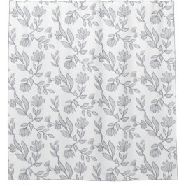 Whimsikäre Blume & Blätter Bouquet Duschvorhang