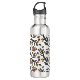 Whimsikäre Blume & Blätter Bouquet Edelstahlflasche