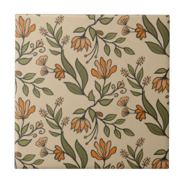 Whimsikäre Blume & Blätter Bouquet farbenfroh Fliese