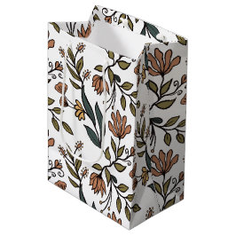 Whimsikäre Blume & Blätter Bouquet Mittlere Geschenktüte