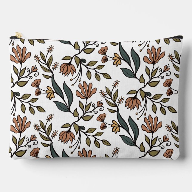 Whimsikäre Blume & Blätter Bouquet Zubehörtasche (Vorderseite)