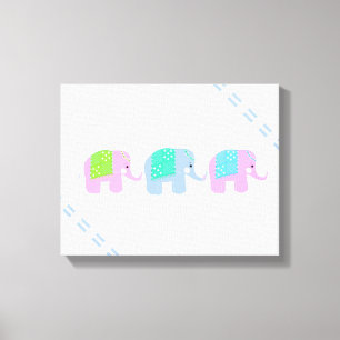 Whimsikäre indische Elefanten Leinwanddruck
