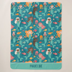 Whimsikäre Meerjungfrauen Aquamarin Sherpadecke