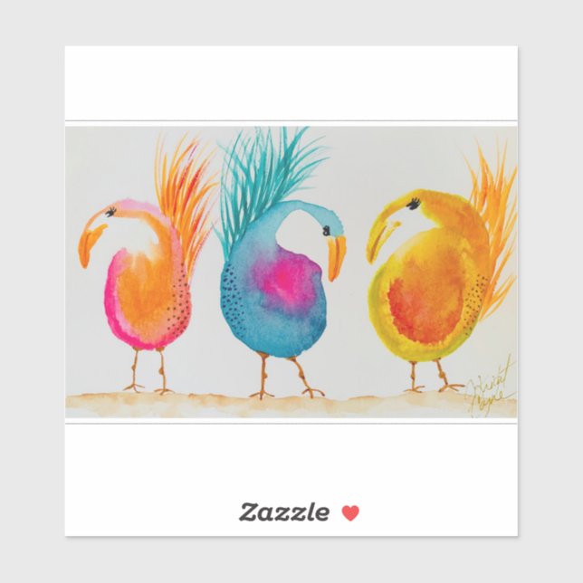 Whimsikäre Vögel Vinyl Car Stickers Aufkleber (Blatt)