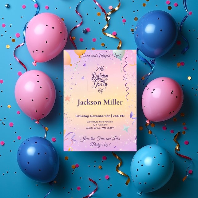 Whimsikballon Geburtstag mit spielerischer Otter Einladung (Von Creator hochgeladen)