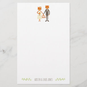 Whimsikerkatzen, die Personalisierte Hochzeiten ha Briefpapier