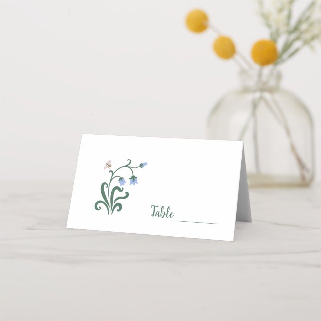 Whimsikfarbene Blume Hochzeit Platzkarte (Vorderseite)