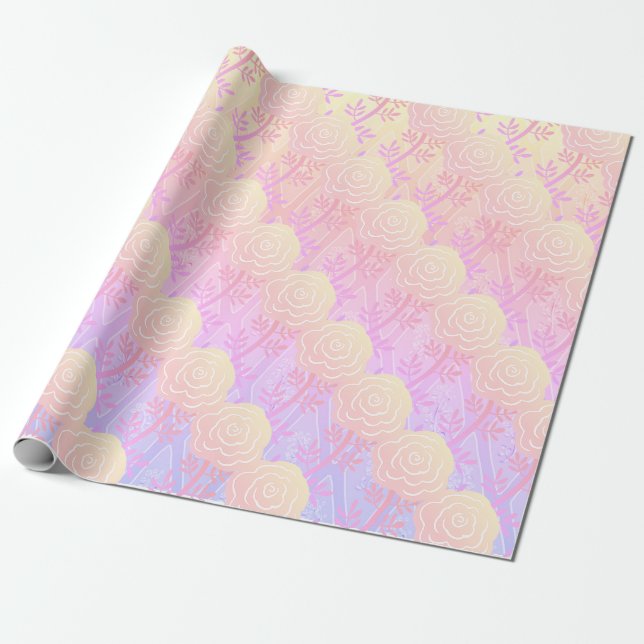 Whimsikfarbene Rose Geschenkpapier (Ungerollt)