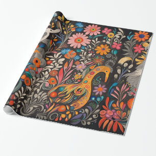 Whimsikfarbiges Otomi-Muster Geschenkpapier
