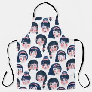 Whimsikfrauen: Cartoon Face Art Schürze
